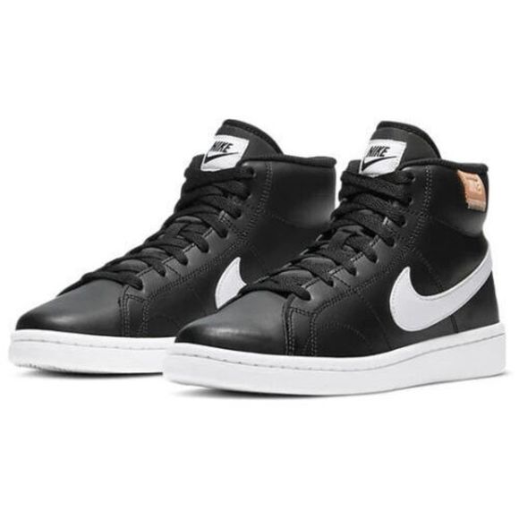 Nike Shoes - Nike Court Royale 2 Mid CT1725-001 Women's Black & White Skateboard Shoes NDD107